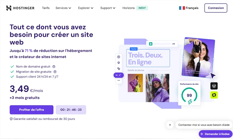Transfert ou redirection de domaine - Hostinger