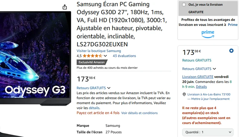 Exemple effet de rareté Amazon Exemple effet de rareté Amazon