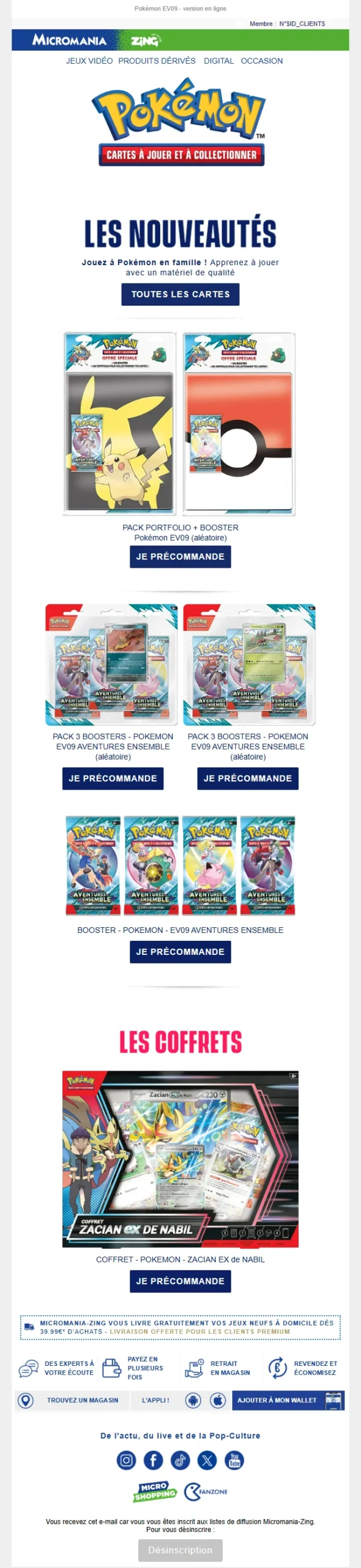 Mail Cartes Pokemon