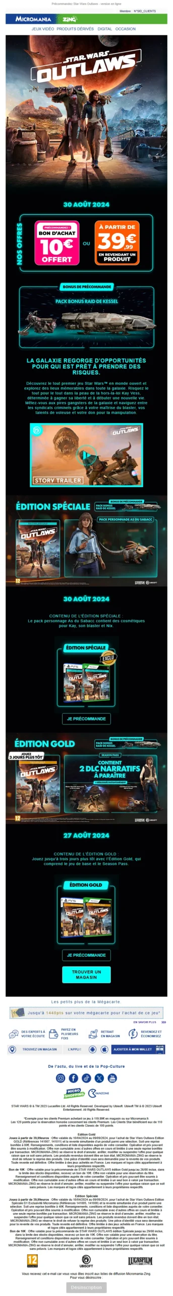 Mail Star Wars Outlaw